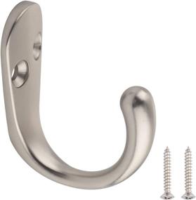 img 4 attached to Satin Nickel Robe Hook 5-Pack by Amazon Basics