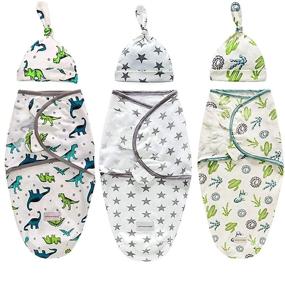 img 4 attached to Cotton Swaddle Sack with Hat for 3-6 Month Old Baby – Adjustable, Soft, and Large Size Swaddling Wrap