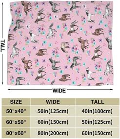 img 2 attached to 🌸 Flannel Plush Throw Blanket, Horses Flowers Pink Pattern, Perfect for Little Girls' Room Décor - Watercolor Blankets for Maximum Relaxation, Ultra Cozy Air Conditioning Blanket, Size 50"x40