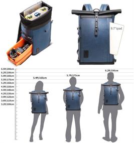 img 3 attached to 📷 K&F Concept Camera Backpack: Waterproof Roll Top Photography Bag with Laptop Compartment and Rain Cover