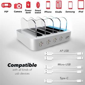 img 3 attached to 💻 Poweroni 4-Port USB Charging Station Dock - Fast Charge Docking Station for Multiple Devices - Multi Device Charger Organizer - Apple and Android Compatible (Silver)