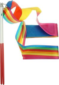 img 4 attached to 🎀 Dynamic Dance Ribbons for Rhythmic Gymnastics - Bilipala Ribbon Set (2 Pack)