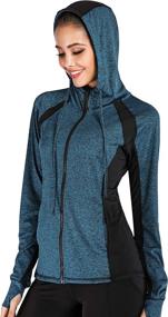 img 4 attached to 🏋️ JUANGLA Women's Full Zip Hooded Yoga Jacket: Lightweight Athletic Workout Track Jacket for Sports, Running, and Training