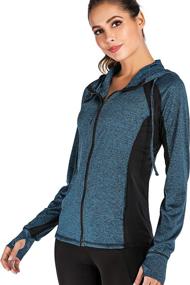 img 1 attached to 🏋️ JUANGLA Women's Full Zip Hooded Yoga Jacket: Lightweight Athletic Workout Track Jacket for Sports, Running, and Training