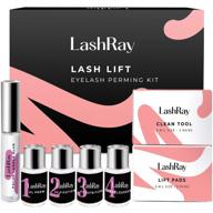 lashray lash lift kit: salon-quality eyelash perming for semi-permanent curling of natural lashes, complete with cleanser, eye pads, lift pads, adhesive - achieve stunning, dramatic-looking eyelashes logo