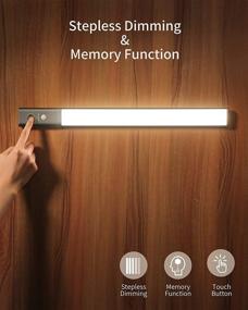 img 1 attached to 💡 128 LED Closet Light with Motion Sensor - Rechargeable & Dimmable Under Cabinet Lighting for Wardrobe, Kitchen, and Hallway