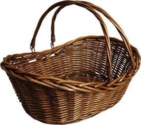 img 3 attached to 🧺 "Wald Imports 1001/LG Willow Storage Basket: 19.5 Inch Dark Brown - Organize in Style!