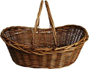 img 4 attached to 🧺 "Wald Imports 1001/LG Willow Storage Basket: 19.5 Inch Dark Brown - Organize in Style!