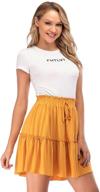 👗 stylish elastic waistband ruffle layered drawstring clothing and skirts for women logo