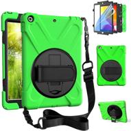 📱 zenrich ipad 8th gen case + screen protector: protective green case with strap/stand for new ipad 10.2 inch a2197/a2198/a2199/a2200/a2270/a2428/a2429/a2430 logo