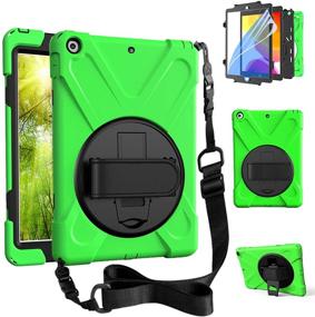 img 4 attached to 📱 ZenRich iPad 8th Gen Case + Screen Protector: Protective Green Case with Strap/Stand for New iPad 10.2 inch A2197/A2198/A2199/A2200/A2270/A2428/A2429/A2430