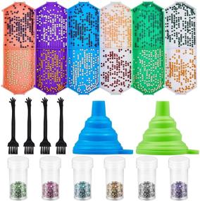 img 4 attached to 🔹 Premium 18-Piece Plastic Bead Sorting Trays Set: Double Port Diamond Rhinestone Plates for Diamond Painting, Art, and DIY Craft Projects - Includes Silicone Funnel, Drill Bottle, and Cleaning Brush