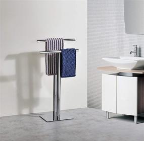 img 4 attached to 🧺 Stylish and Sturdy: Kings Brand Furniture Metal Modern Free-Standing Towel Rack Stand in Chrome - Convenient Storage Solution