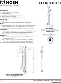 img 1 attached to 🚿 Moen S3879EP 90 Degree Handshower: Eco-friendly Handheld Shower with Slide Bar and Metal Hose, Chrome Finish