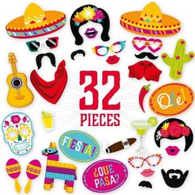 img 3 attached to 🎉 Fiesta Photo Booth Props by PartyGraphix: 32-Piece Kit for an Authentic Mexican Photo Booth Experience