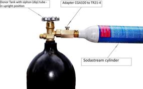 img 1 attached to 🔌 Soda Stream CO2 Cylinder Refill Adapter - Universal Connector CGA320 to TR21*4, Compatible with Donor Cylinders for Sodastream, Soda Water, and Soda Maker Machines