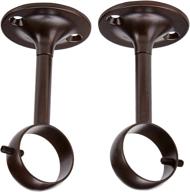 🏷️ dark bronze curtain rod ceiling-mount bracket set - amazon basics (espresso, pack of 2) logo