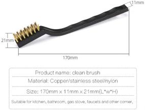 img 2 attached to 3-Piece Wire Cleaning Brush Set with Handle - Black Plastic for Kitchen, Home Cleaning, Welding Slag, Rust, Gas Stove, and Smoke Machine Tool