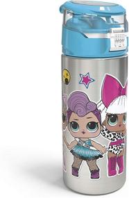 img 4 attached to Zak Designs LOL Surprise Durable Single Wall Stainless Steel Water Bottle With Push-Button Flip Lid Leak-Proof Design Is Perfect For Outdoor Sports (19