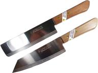 🔪 kiwi knife cook utility knives cutlery steak wood handle kitchen tool sharp blade 6.5" stainless steel - set of 2 (no.171,172) logo