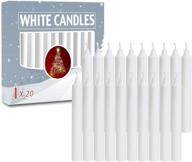 🕯️ pack of 20 unscented white christmas tree candles - angel chime decorations for christmas pyramids carousel - 4 inch x 1/2 inch diameter - 1.5 hour burn time logo