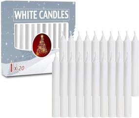 img 4 attached to 🕯️ Pack of 20 Unscented White Christmas Tree Candles - Angel Chime Decorations for Christmas Pyramids Carousel - 4 inch X 1/2 inch Diameter - 1.5 Hour Burn Time