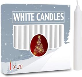 img 3 attached to 🕯️ Pack of 20 Unscented White Christmas Tree Candles - Angel Chime Decorations for Christmas Pyramids Carousel - 4 inch X 1/2 inch Diameter - 1.5 Hour Burn Time
