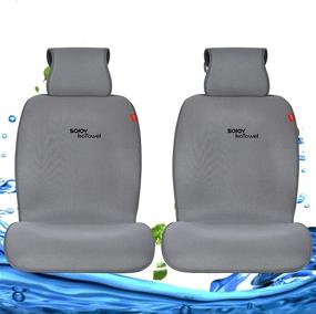 img 4 attached to Sojoy Universal Car Seat Cushion For Four Season Car Seat Cover For Front Of 2 Seats (Gray)