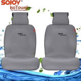 img 3 attached to Sojoy Universal Car Seat Cushion For Four Season Car Seat Cover For Front Of 2 Seats (Gray)