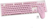 🔌 wireless keyboard and mouse combo: rechargeable, luminous mute, pink with white light - for office, gaming, laptop, pc, and home use logo