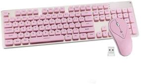 img 4 attached to 🔌 Wireless Keyboard and Mouse Combo: Rechargeable, Luminous Mute, Pink with White Light - For Office, Gaming, Laptop, PC, and Home Use