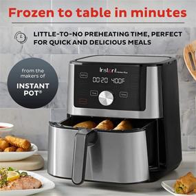 img 3 attached to 4 Quart Stainless Steel Instant Vortex Plus Air Fryer with Customizable Smart Cooking Programs, Digital Touchscreen, and Non-Stick Basket