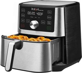 img 4 attached to 4 Quart Stainless Steel Instant Vortex Plus Air Fryer with Customizable Smart Cooking Programs, Digital Touchscreen, and Non-Stick Basket