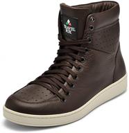 stylish fashion sneakers for men: travel fox leather high tops with lace-up logo