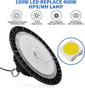 img 2 attached to 🛸 UFO LED High Bay Light 100W 14000 LM: Efficient Daylight Illumination for Warehouses & Workshops