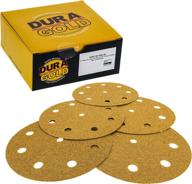 🪚 dura-gold premium 5" gold sanding discs - 80 grit (box of 50) - dustless hook & loop backing sandpaper for da sanders: ideal for automotive paint and woodworking wood logo