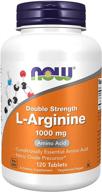 препарат "now supplements l-arginine 1000 мг: прекурсор оксида азота, аминокислота, 120 таблеток - повышение производительности! logo