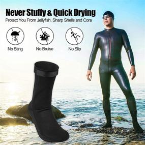 img 3 attached to 🧦 Geyoga Neoprene Diving Socks - 2 Pairs 3mm Water Socks, Beach Surfing Thermal Flexible Anti-Slip Wetsuit Boots for Swimming, Rafting, Snorkeling, Sailing - Men and Women