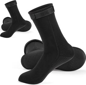 img 4 attached to 🧦 Geyoga Neoprene Diving Socks - 2 Pairs 3mm Water Socks, Beach Surfing Thermal Flexible Anti-Slip Wetsuit Boots for Swimming, Rafting, Snorkeling, Sailing - Men and Women