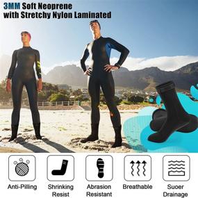 img 1 attached to 🧦 Geyoga Neoprene Diving Socks - 2 Pairs 3mm Water Socks, Beach Surfing Thermal Flexible Anti-Slip Wetsuit Boots for Swimming, Rafting, Snorkeling, Sailing - Men and Women