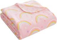 🌈 soft and colorful little starter plush toddler blanket - rainbow (30"x40") logo