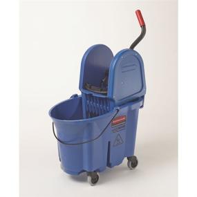 img 3 attached to 🧼 Rubbermaid Commercial WaveBrake 2.0 35 QT Down-Press Mop Bucket and Wringer, Blue - Trusted Efficiency for Superior Quality Cleaning
