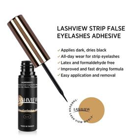 img 3 attached to 💧 LASHVIEW Black Eyelash Glue - Latex-Free & Waterproof | Strong Hold for Sensitive Eyes | Suitable for False Eyelashes - 5g