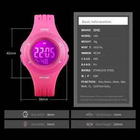img 2 attached to ⌚ 7 Color Flashing Digital Sports Watches for Girls - Resistant Wrist Watches