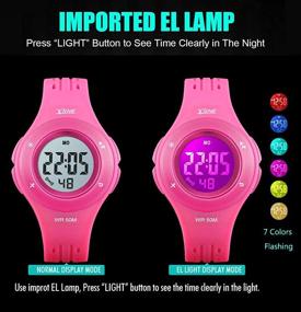 img 1 attached to ⌚ 7 Color Flashing Digital Sports Watches for Girls - Resistant Wrist Watches