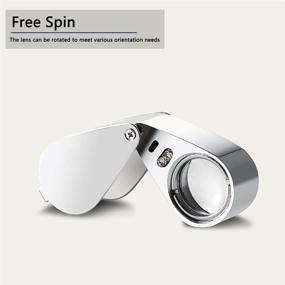 img 2 attached to Pack of 2 ZHSX 40X Illuminated Jewelers Loupe Magnifier - Full Metal Foldable Jewelry Loop Magnifying Glass with LED Light for Currency Detection and Jewel Identification - Type Lupe