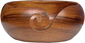 img 1 attached to 🧶 Handcrafted Wooden Yarn Bowl: Mango Wood Knitting and Crochet Tool from Reliable Kitchen Supplier