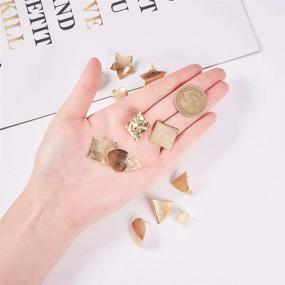 img 1 attached to 🐼 PandaHall Elite 16 pcs (8 Pairs) 8 Styles Golden Brass Earrings Posts with Loop for DIY Earring Making