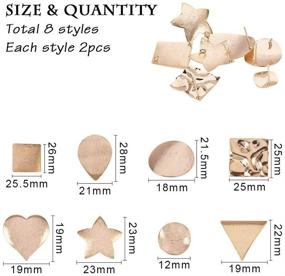 img 2 attached to 🐼 PandaHall Elite 16 pcs (8 Pairs) 8 Styles Golden Brass Earrings Posts with Loop for DIY Earring Making