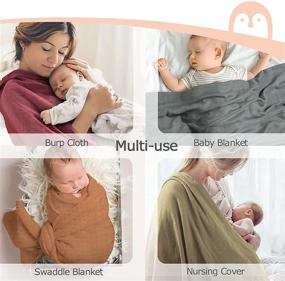 img 1 attached to 👶 Momcozy Muslin Swaddle Blankets: Soft Silky Baby Blankets for Boys & Girls, 4-Pack - Breathable and Skin-Friendly, Unisex, 47 x 47 inches